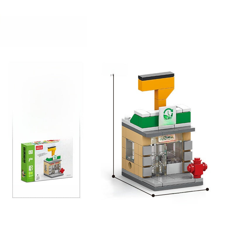Mini Street View Building Blocks Set-Micro Architecture City Creator Bricks Toy, DIY Educational Village Model Kits for Kinds & Adults (Cafes, Shops & Castles)