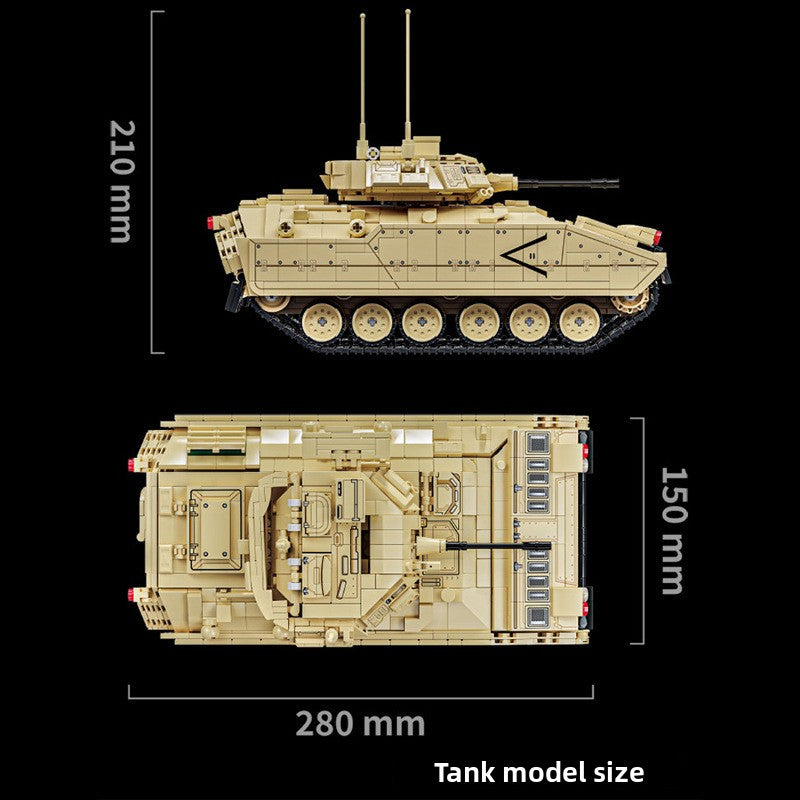 Military Building Blocks M2 Bradley Armored Vehicle Model