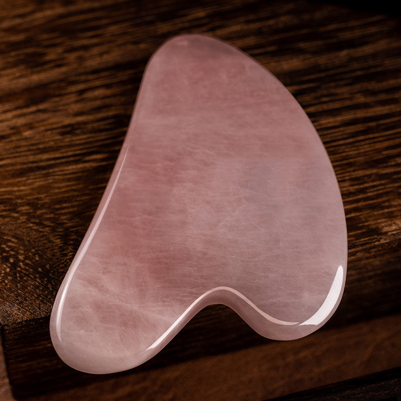 Authentic Rose Quartz Gua Sha & Facial Roller – Premium Crystal Massager, Dolphin Scraping Board, and Fascia Stick Sculpting Tools