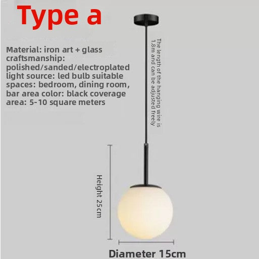 Glass Sphere LED Pendant Light