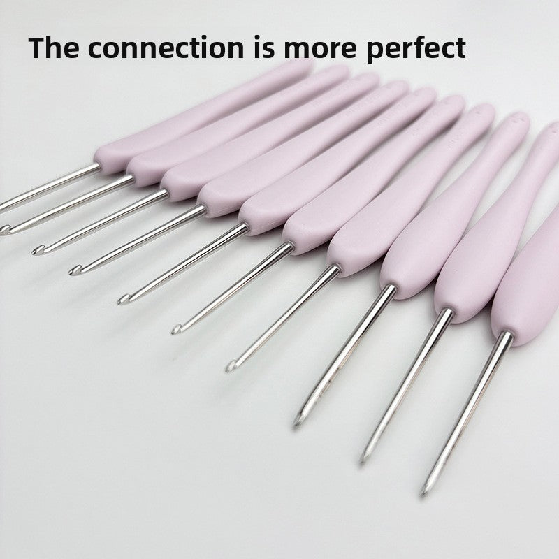 Complete Ergonomic Resin Crochet Hooks Set - Premium Stainless Steel Knitting Needles Kit, Full Range 0.4mm to 6.5mm for DIY Lace & Amigurumi Doll-Making