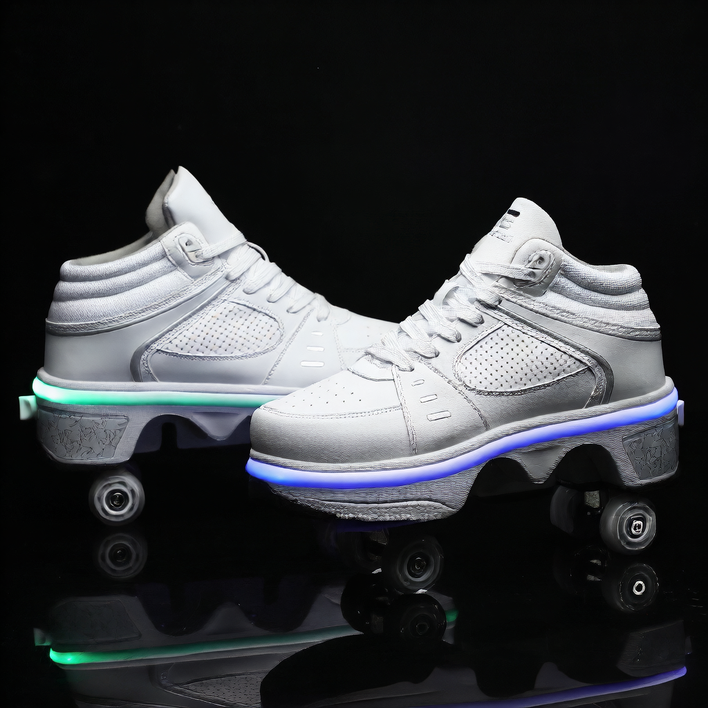 Transformable Roller Skate Shoes with LED Lights