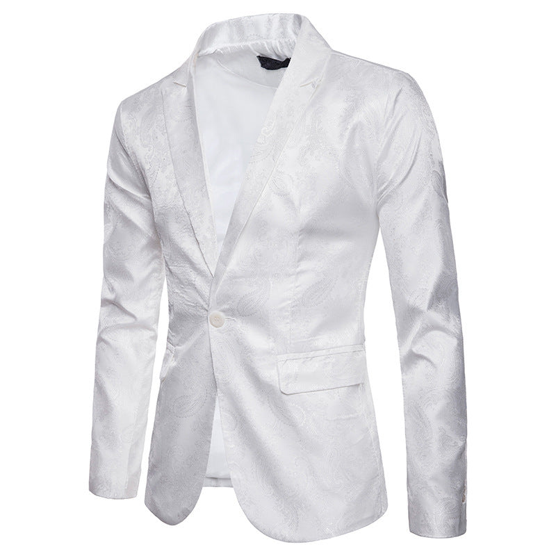 Men's Slim Fit Single-Button suit jacket | Textured Casual Blazer