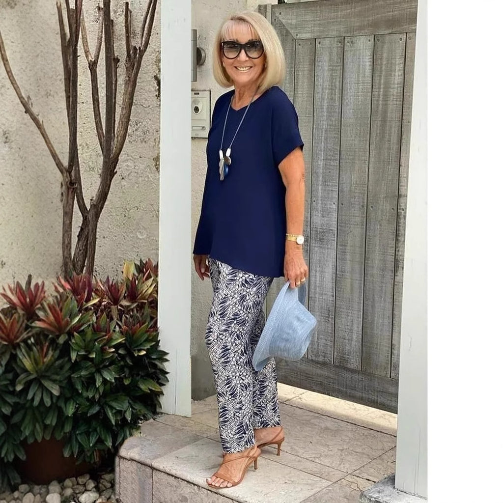 Coastal Vista 3D Printed Matching Set| Relaxed Long Sleeve & Trousers Loungewear