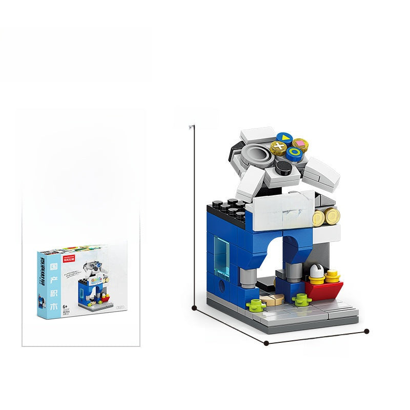 Mini Street View Building Blocks Set-Micro Architecture City Creator Bricks Toy, DIY Educational Village Model Kits for Kinds & Adults (Cafes, Shops & Castles)