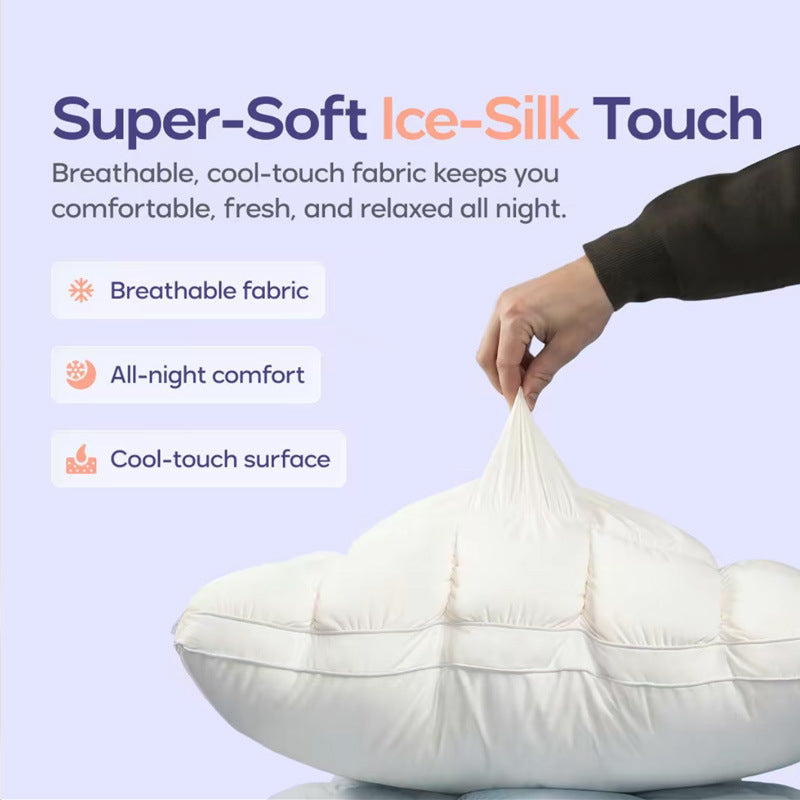 Ergonomic High-Resilience Cloud Comfort Pillow – Breathable Spandex Blend & Therapeutic Cervical Support Sleep System