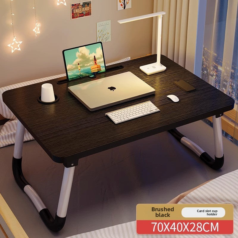 Foldable Bed Table with Storage Options