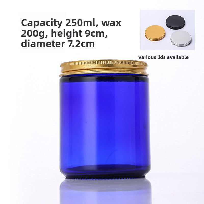 Multi-Color Glass Candle Containers – Elegant Home Decor Jars with Gold/Silver/Black Lids