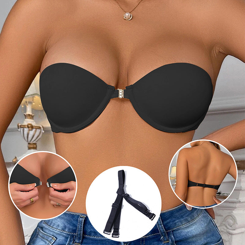 Professional Seamless Front-Closure Push-Up Bra – High-Performance Underwire Half-Cup Contour Intimate with Nylon-Spandex Blend