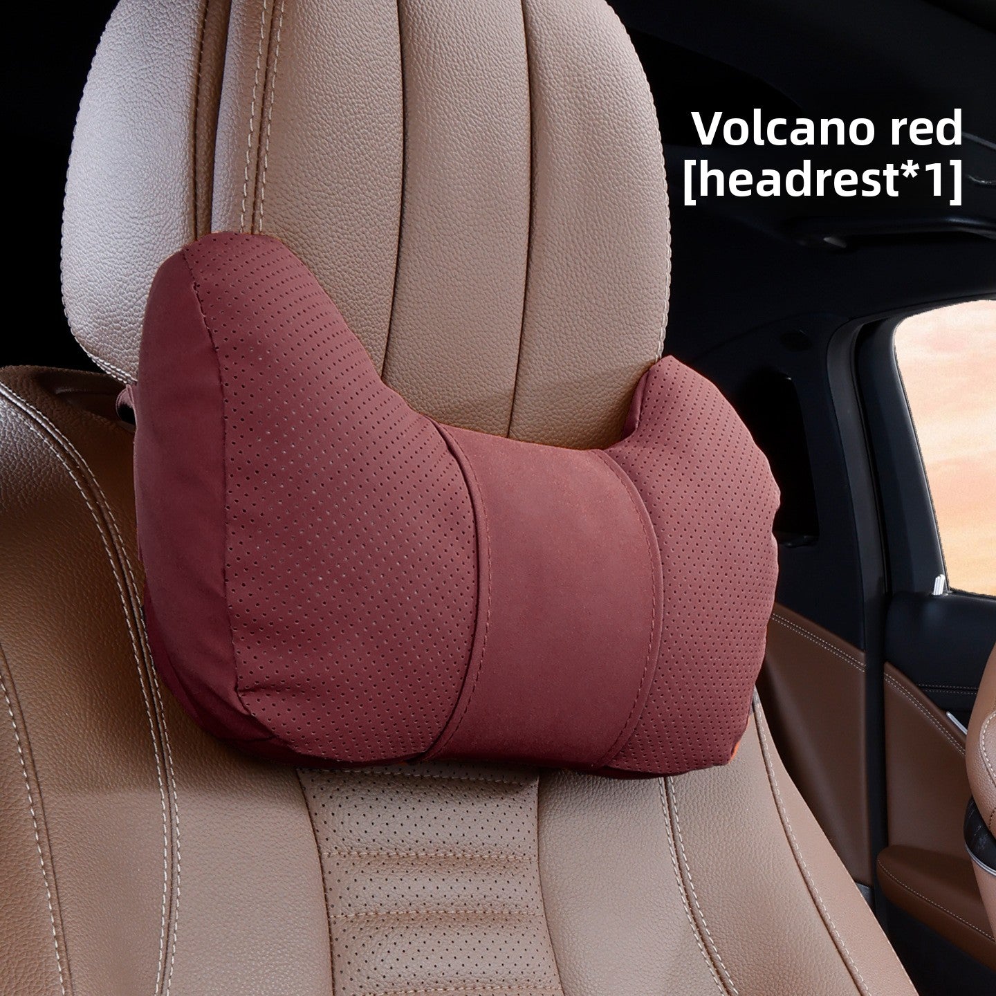 Car Headrest Neck Pillow and Lumbar Support Set