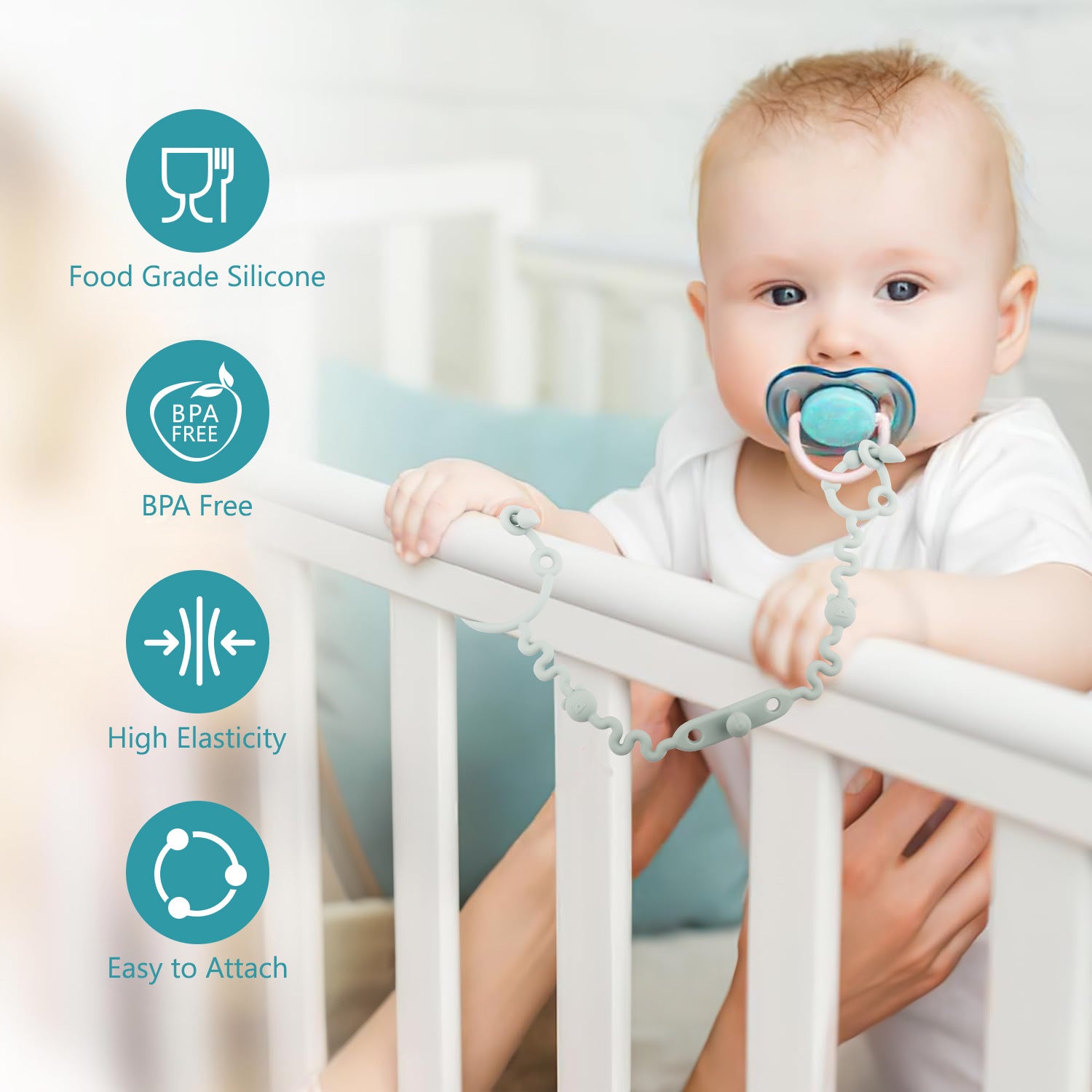 Children's silicone anti-drop chain