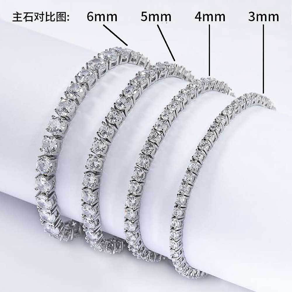 Unisex Classic Zircon Tennis Bracelet - Gold & Platinum Plated Ice Chain