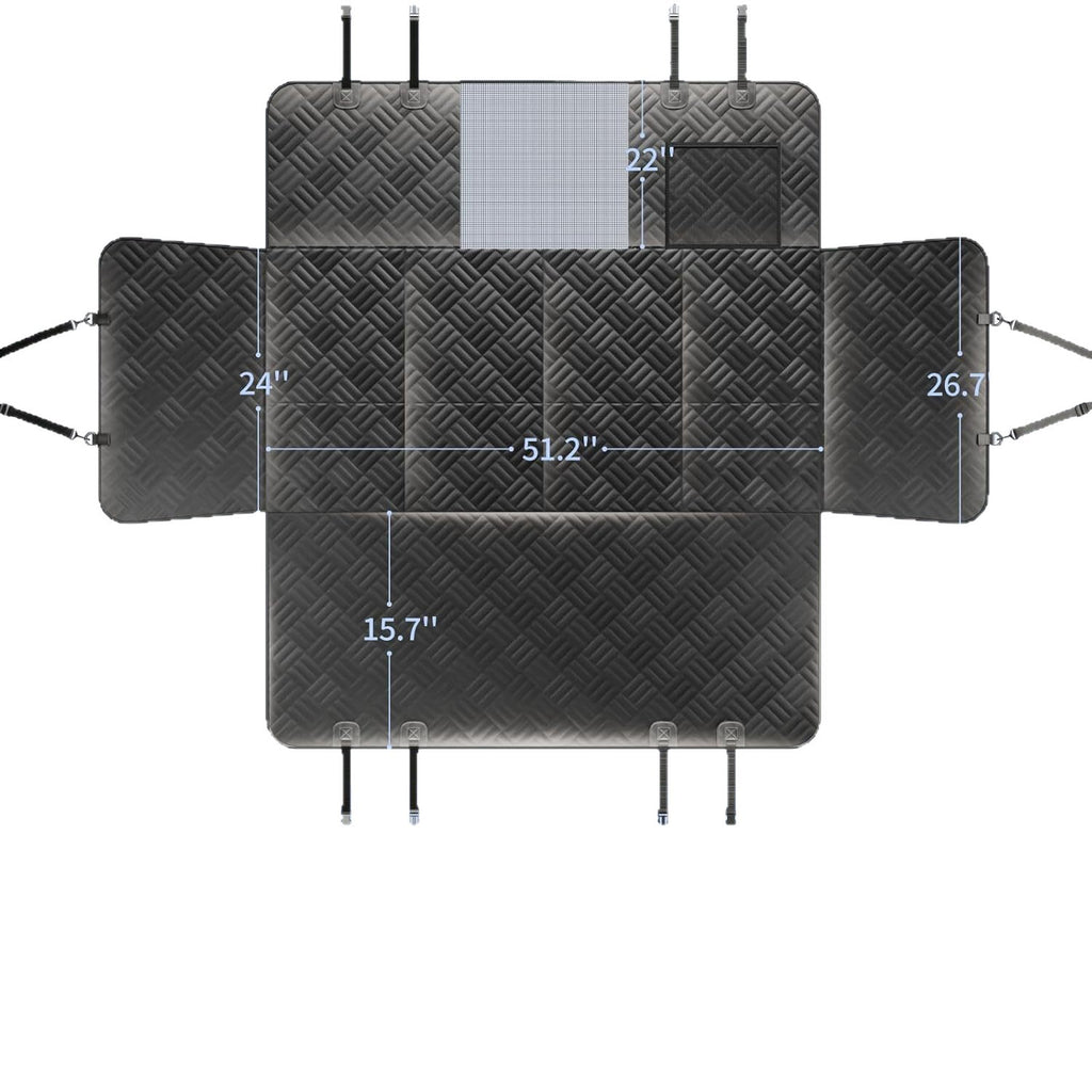 Dog Backseat Cover with Hard Bottom Support