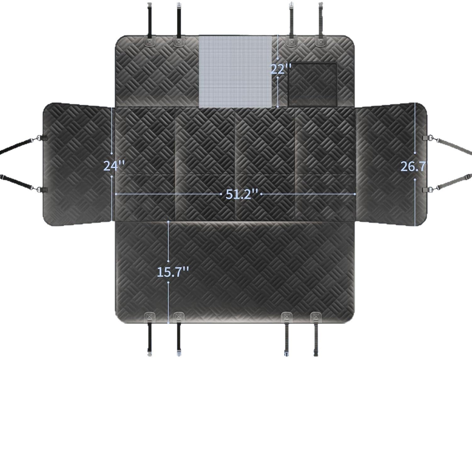 Dog Backseat Cover with Hard Bottom Support