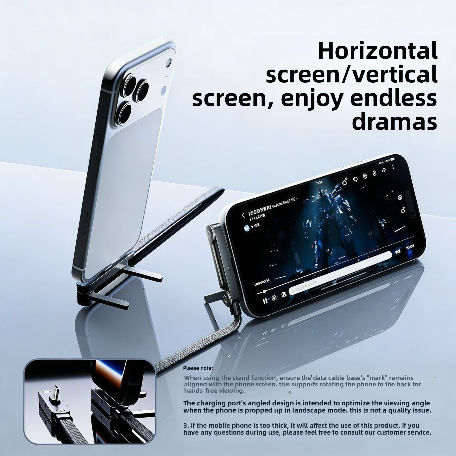 Foldable Fast Charging Cable with Phone Stand