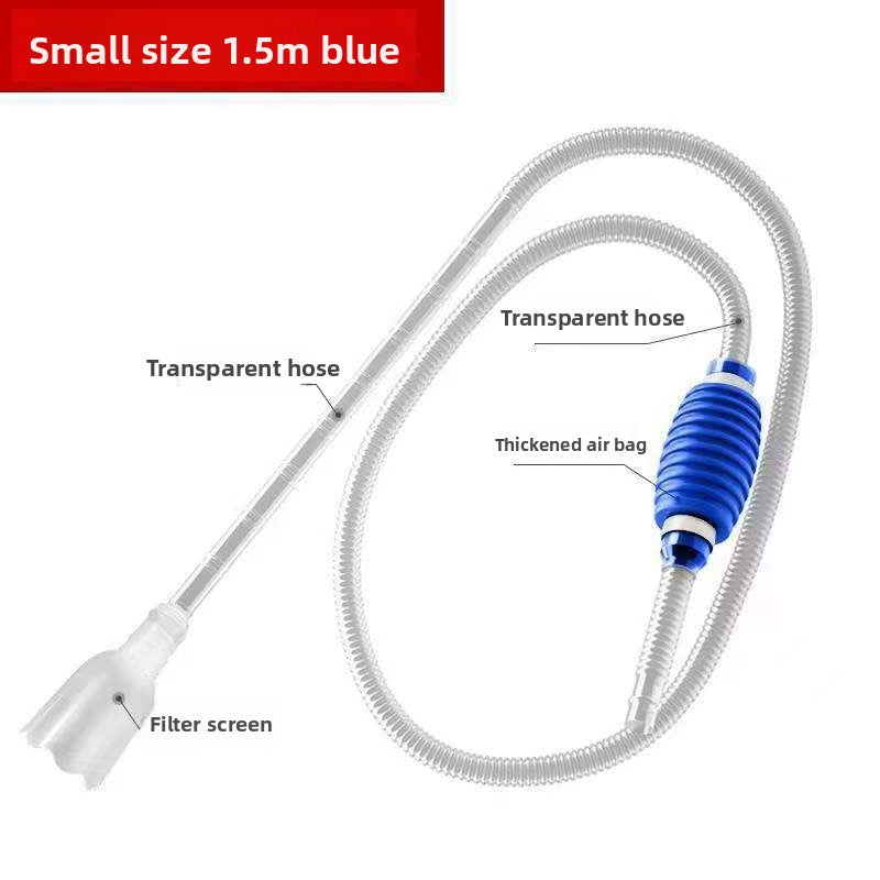 Multi-Function Aquarium Siphon Water Changer & Gravel Cleaner - Manual Fish Tank Sand Washer Vacuum Kit with Duckbill Attachment (1.5m - 3m)
