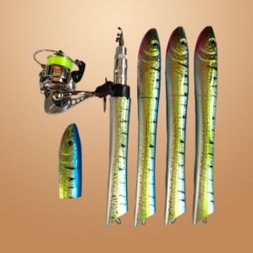 Mini Portable Fishing Rod Set