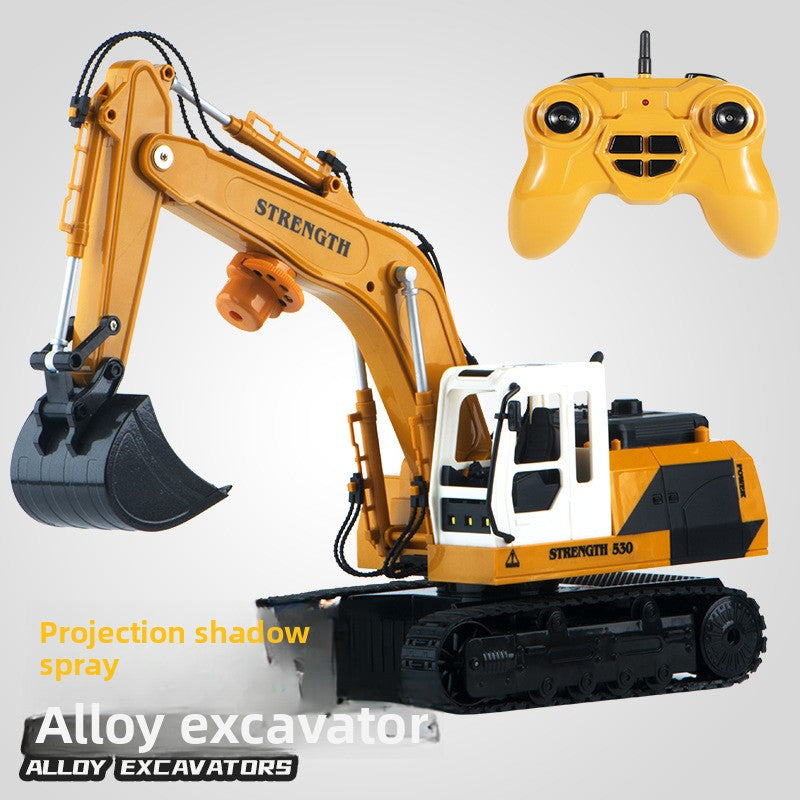 Large Alloy Remote Control Excavator – Gesture Sensor, Water Spray, Light & Music Functions
