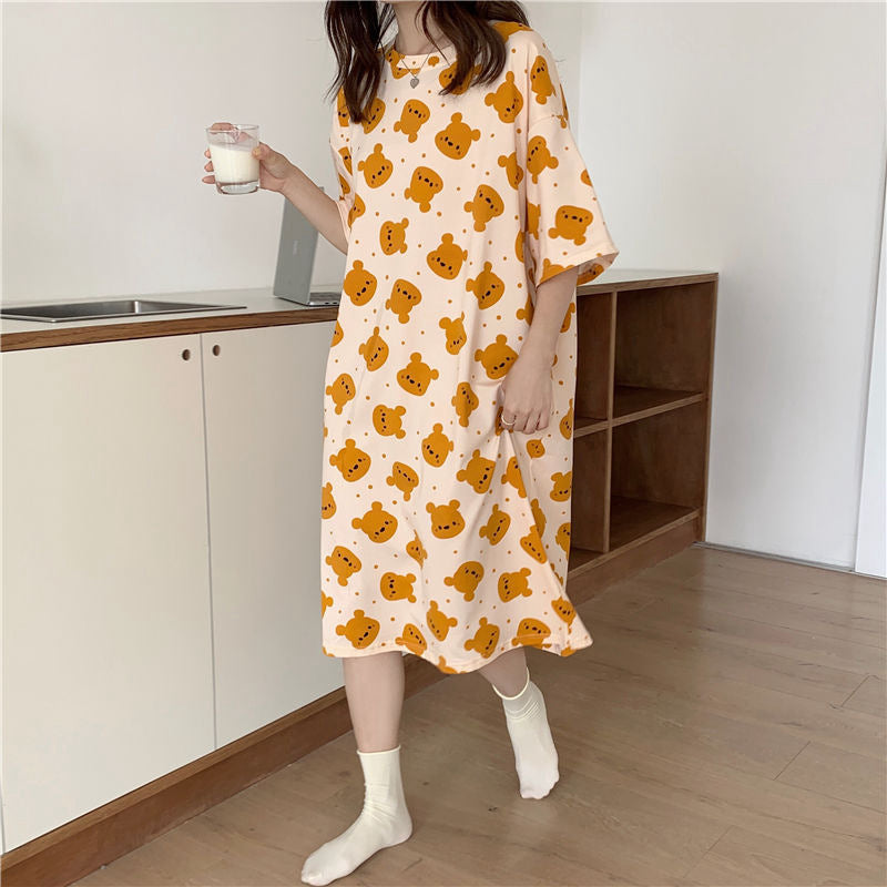 Women's Cartoon Print Sleep Dress