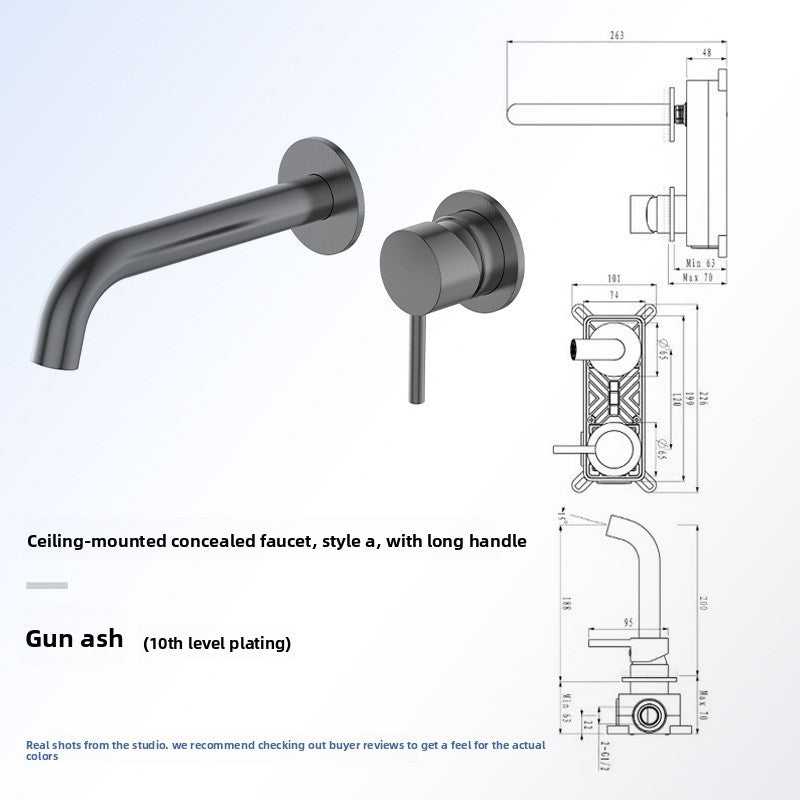 All Copper Concealed Basin Mixer Faucet