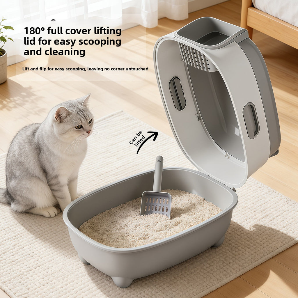 Enclosed Smart cat Litter Box- UV Sterilization & Odor Control