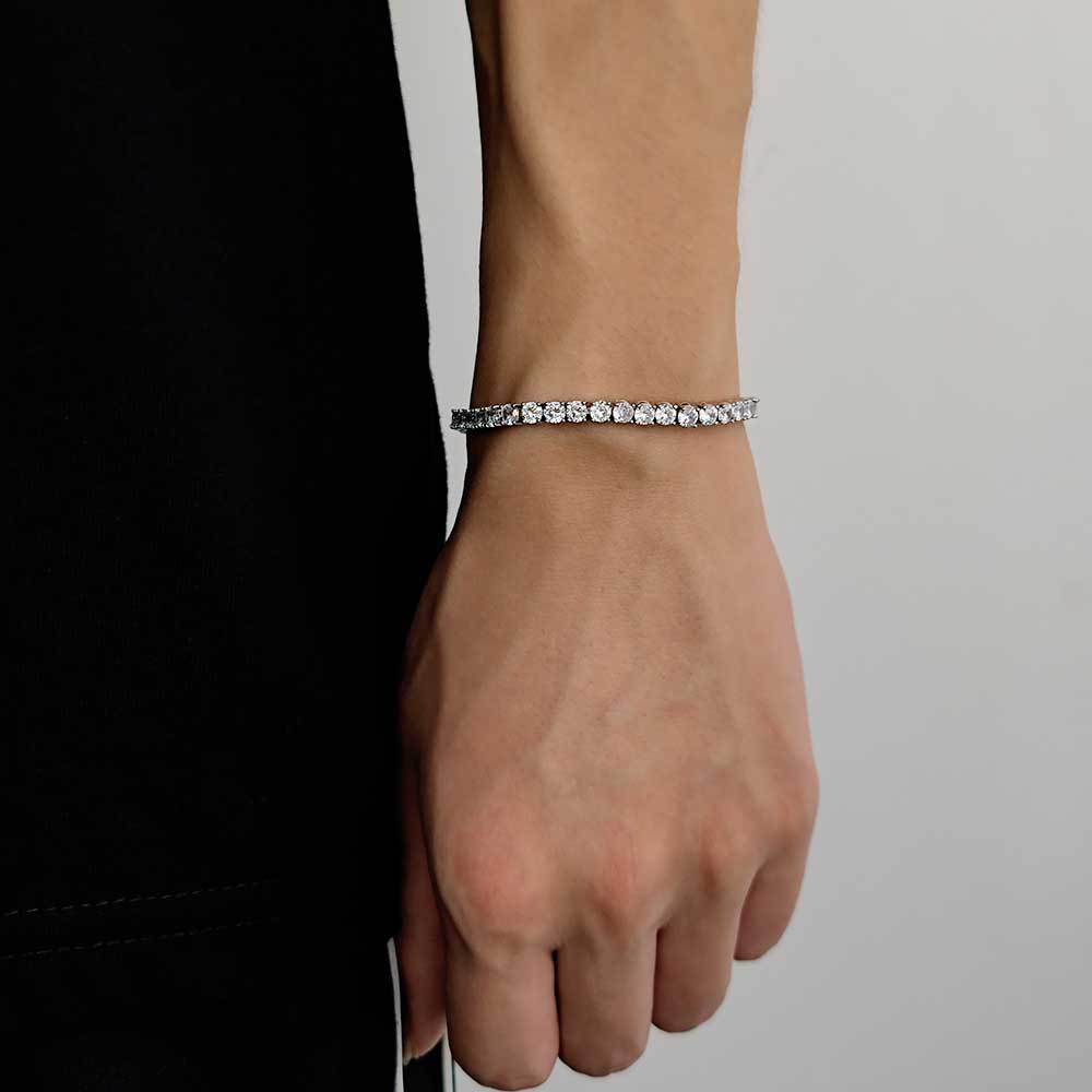 Unisex Classic Zircon Tennis Bracelet - Gold & Platinum Plated Ice Chain