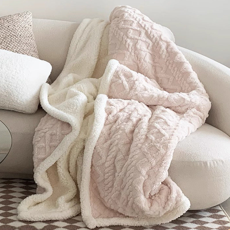 Soft Coral Fleece Warm Blanket for Home Office Use
