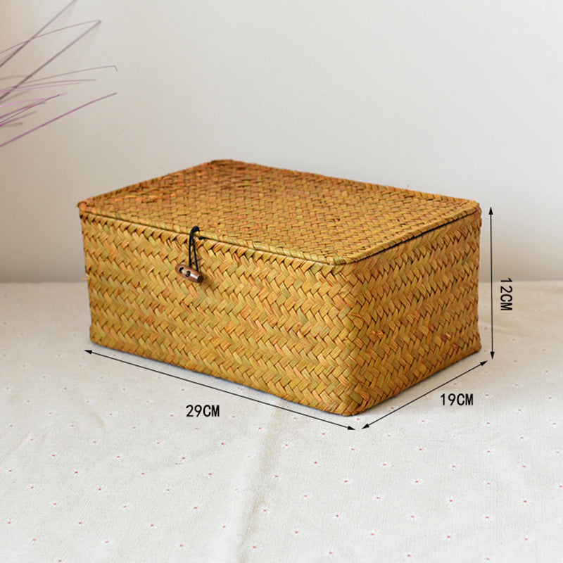 Seagrass Woven Storage Box with Lid