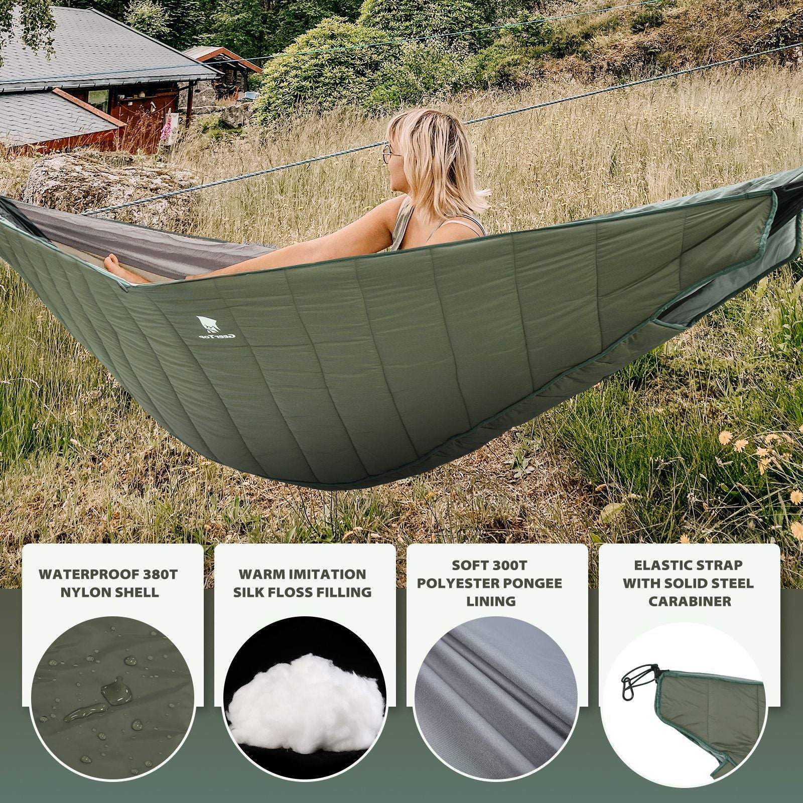 Aero Camp 2-in-1 Hammock Sleeping Bag | Insulated Portable Camping Pod with Mosquito Net