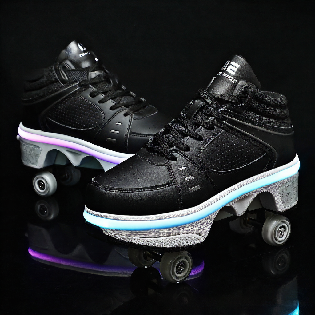 Transformable Roller Skate Shoes with LED Lights