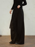 Minimalist Lace-Up Wide-Leg Pants