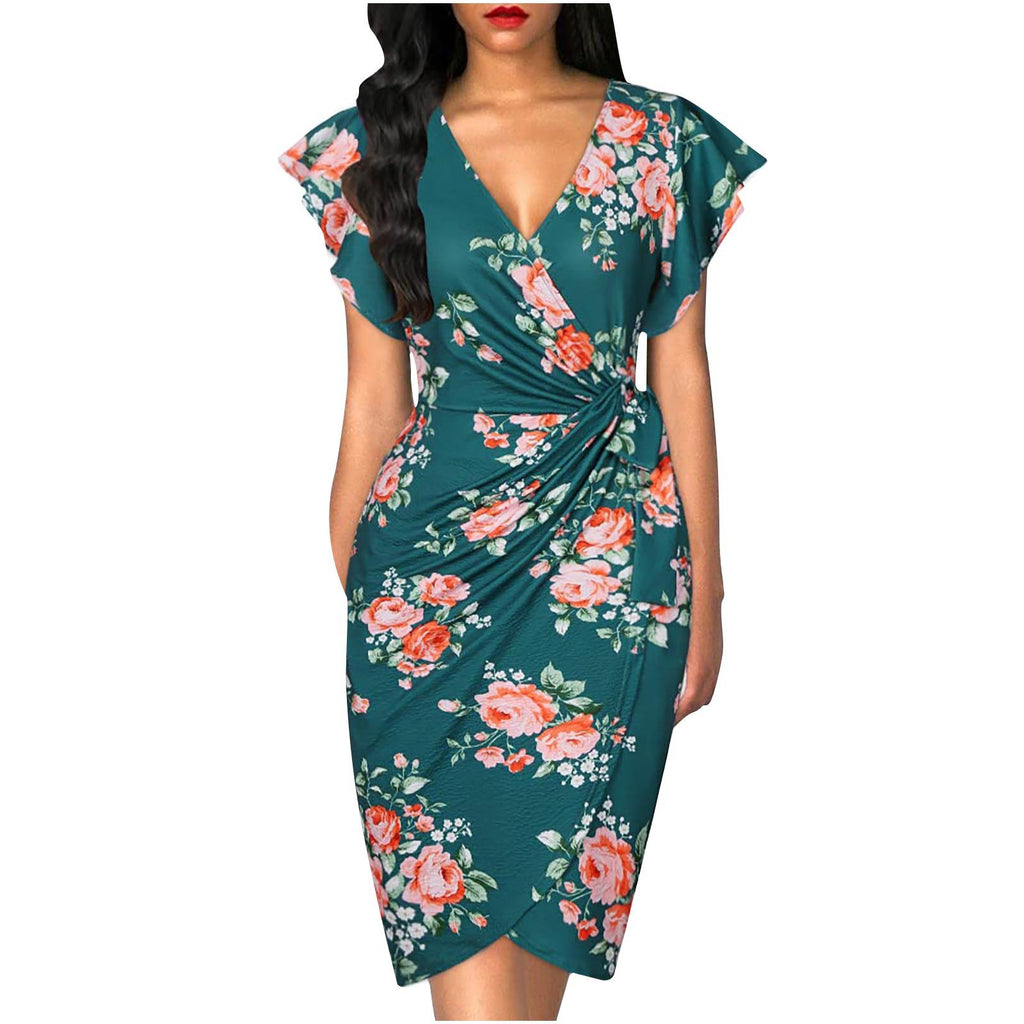 Elegant Twist Waist Pleated Dress