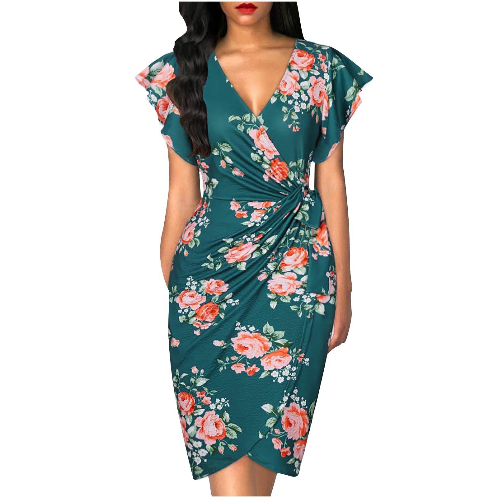 Elegant Twist Waist Pleated Dress