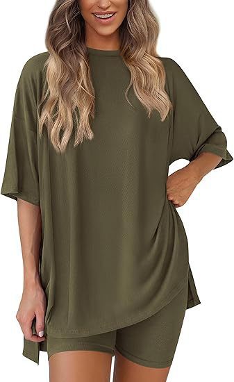 Women's Casual Round Neck Shorts Short-Sleeved Home Wear Suit