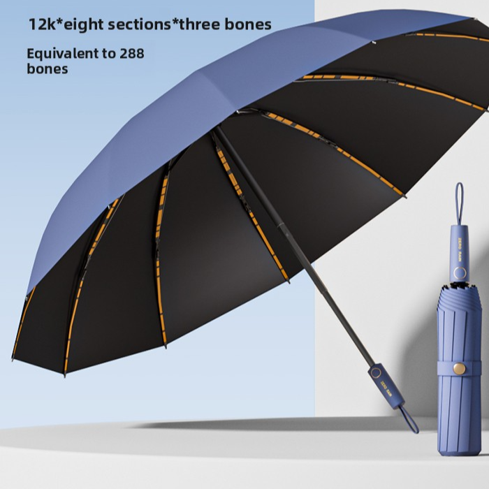 Reinforced Automatic Umbrella with Sun and Rain Protection