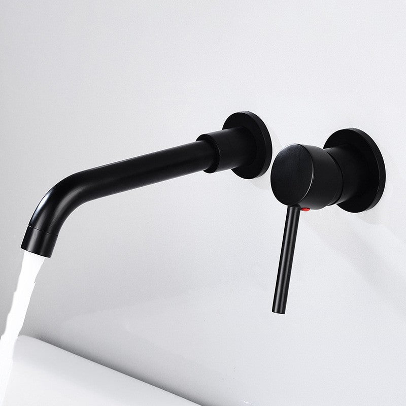 Wall-Mounted Antique Brass Basin Faucet with Brushed Gold Finish