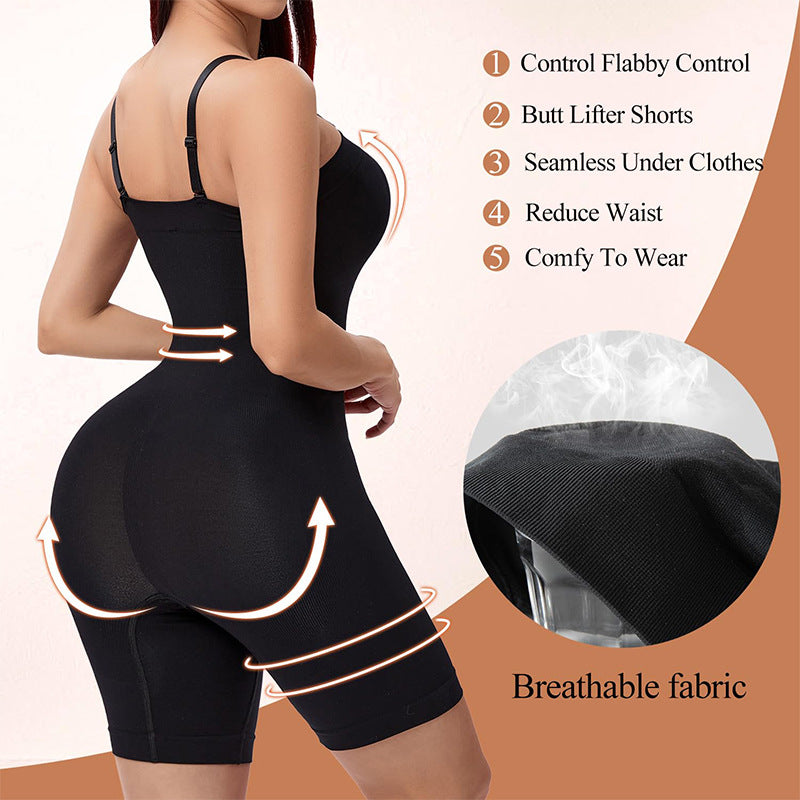 Seamless Shaping Jumpsuit with Detachable Straps