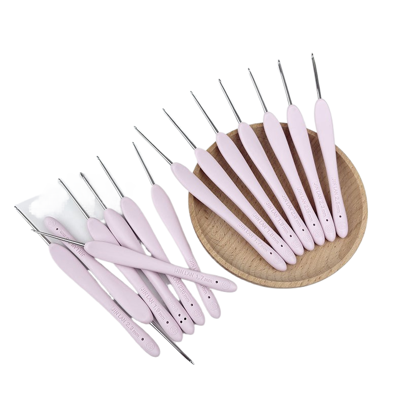 Complete Ergonomic Resin Crochet Hooks Set - Premium Stainless Steel Knitting Needles Kit, Full Range 0.4mm to 6.5mm for DIY Lace & Amigurumi Doll-Making