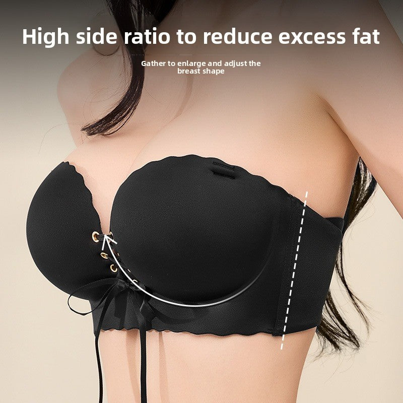Luxury Contour Pull-String Lifting Bra – 3/4 Cup Satin & Cotton Ergonomic Shaping Intimate with Detachable Straps