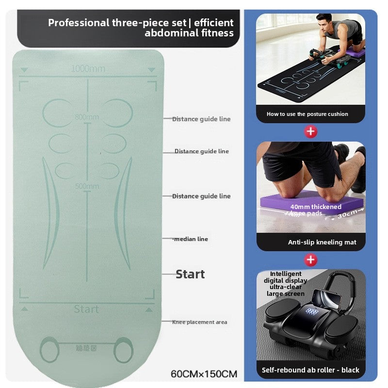 Abdominal Wheel Exercise Mat with Knee Pad