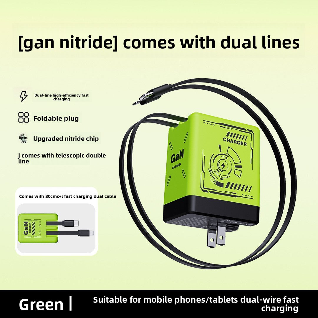 120W GaN Charger with Retractable Cable