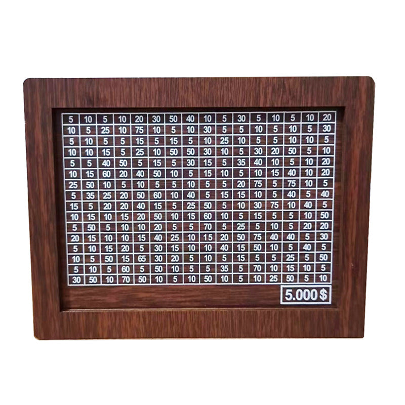 Wooden Money Box with Savings Counter