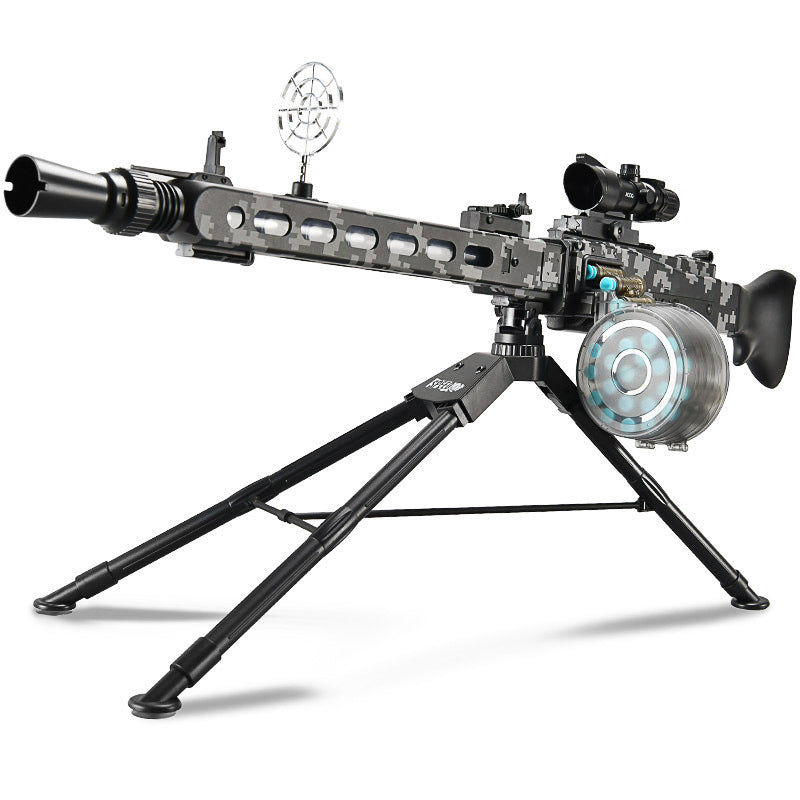 Realistic MG3 Soft Bullet Machine Gun – Chain-Fed, Shell-Ejecting Electric Burst Toy with Tripod