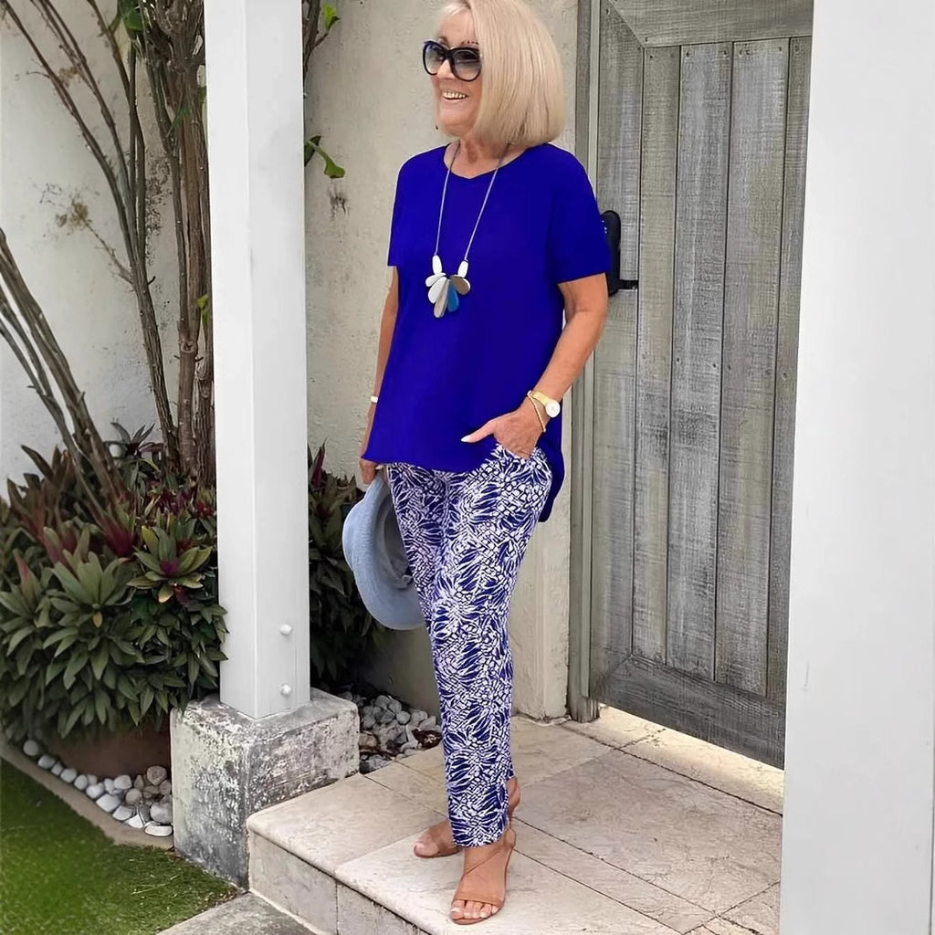 Coastal Vista 3D Printed Matching Set| Relaxed Long Sleeve & Trousers Loungewear