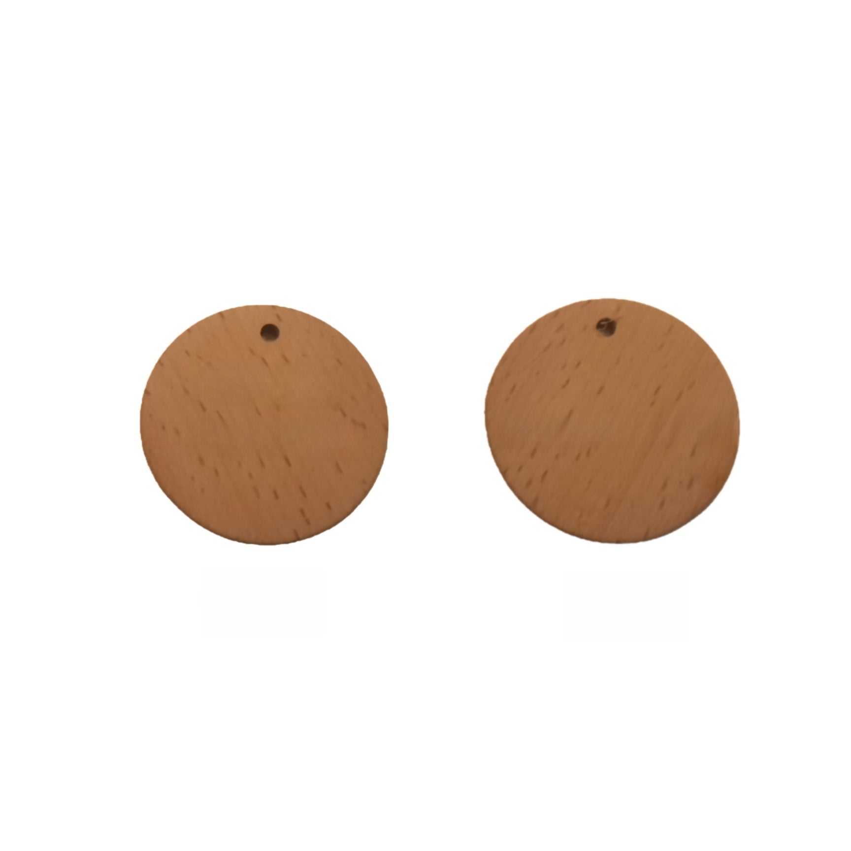 Round wooden tag