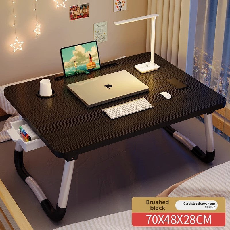 Foldable Bed Table with Storage Options