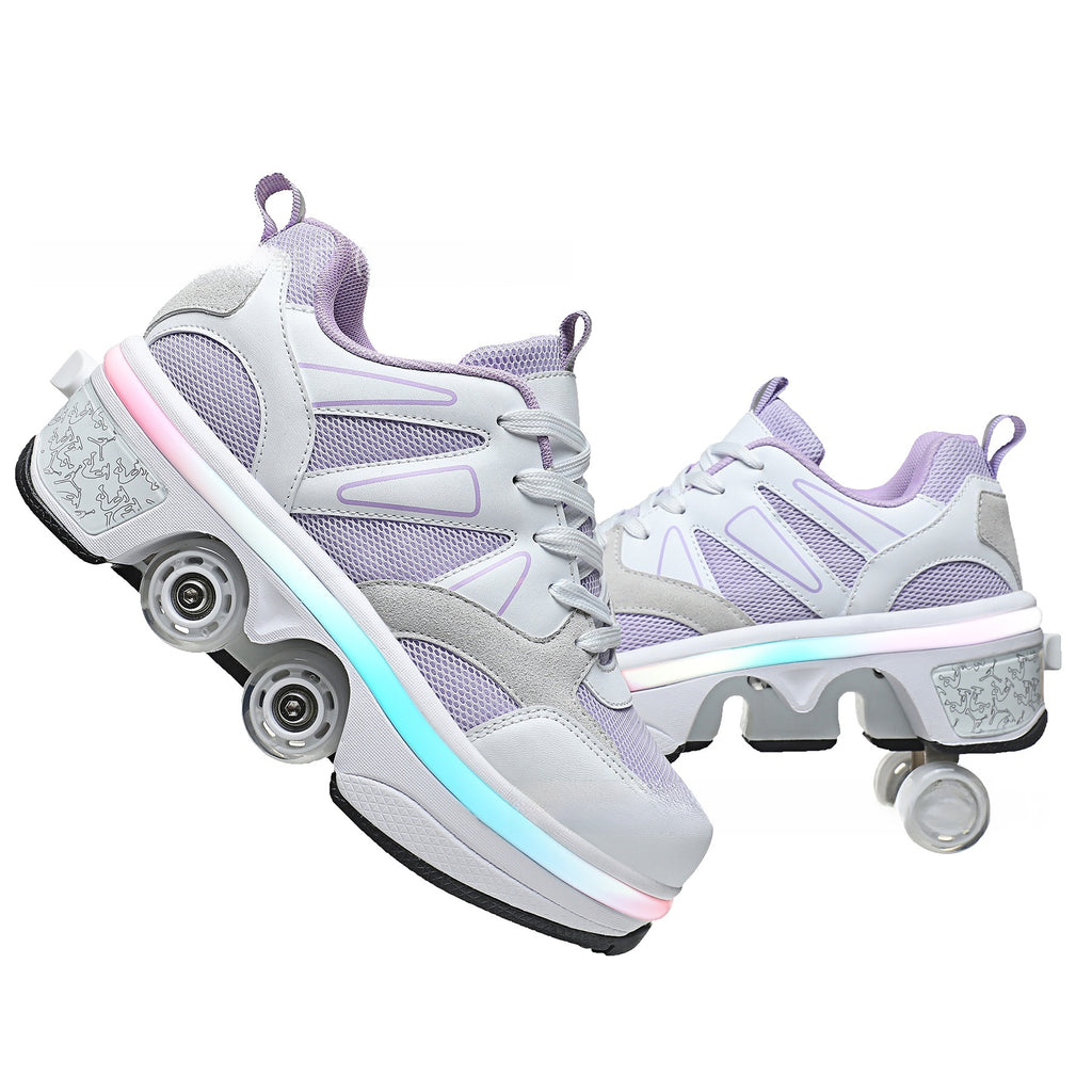 Transformable Roller Skate Shoes with LED Lights