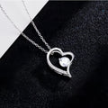 "To My Mom" Heart Pendant Necklace Gift Set | Sparkling Zirconia Titanium Steel Jewelry With Luxury Wooden Box For Mother's Day & Birthday