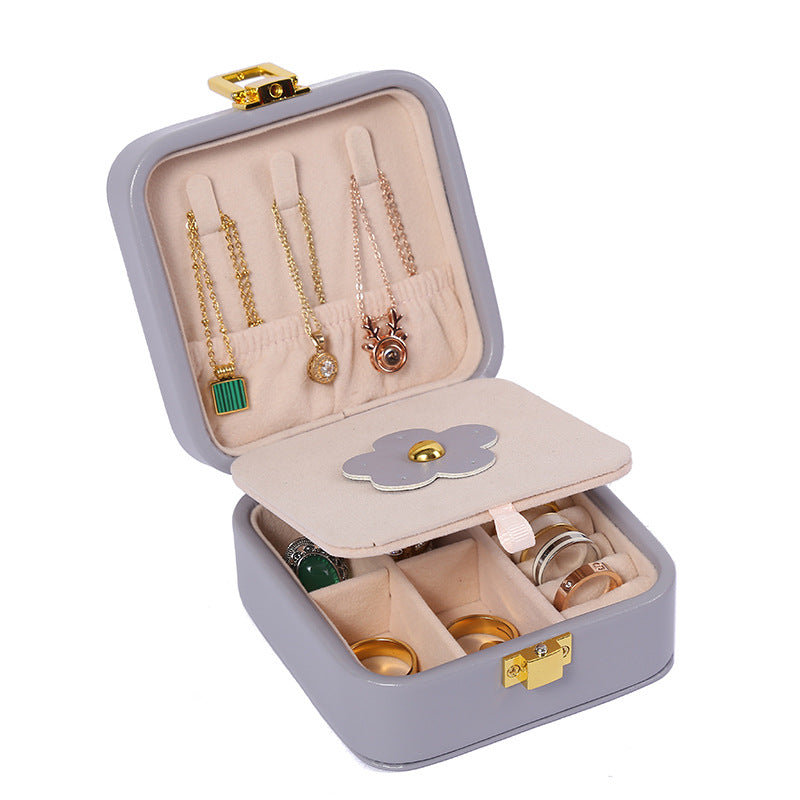 Portable Leather Jewelry Storage Box