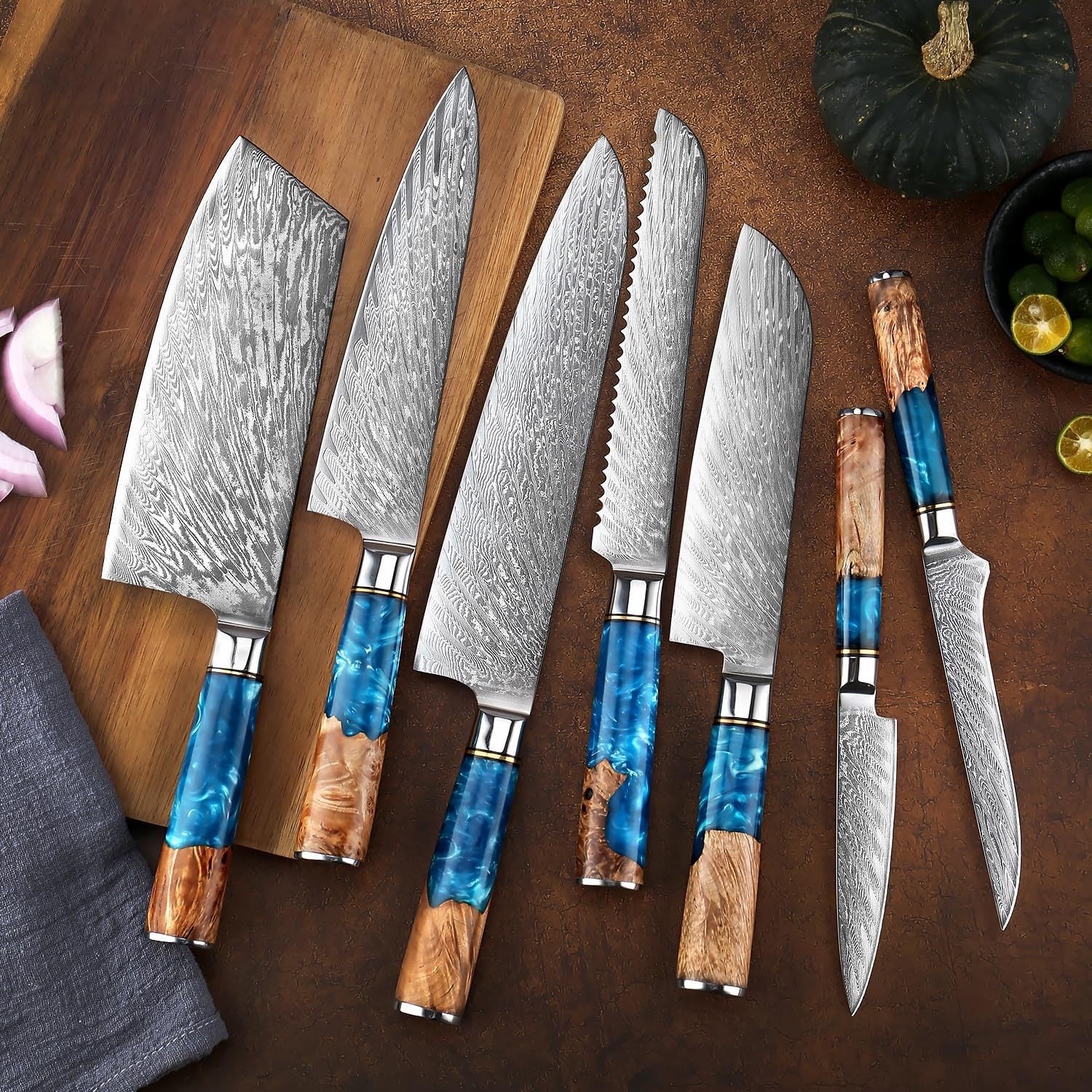 Premium VG10 Damascus Steel Knife Collection | Full Tang Professional Chef Knives